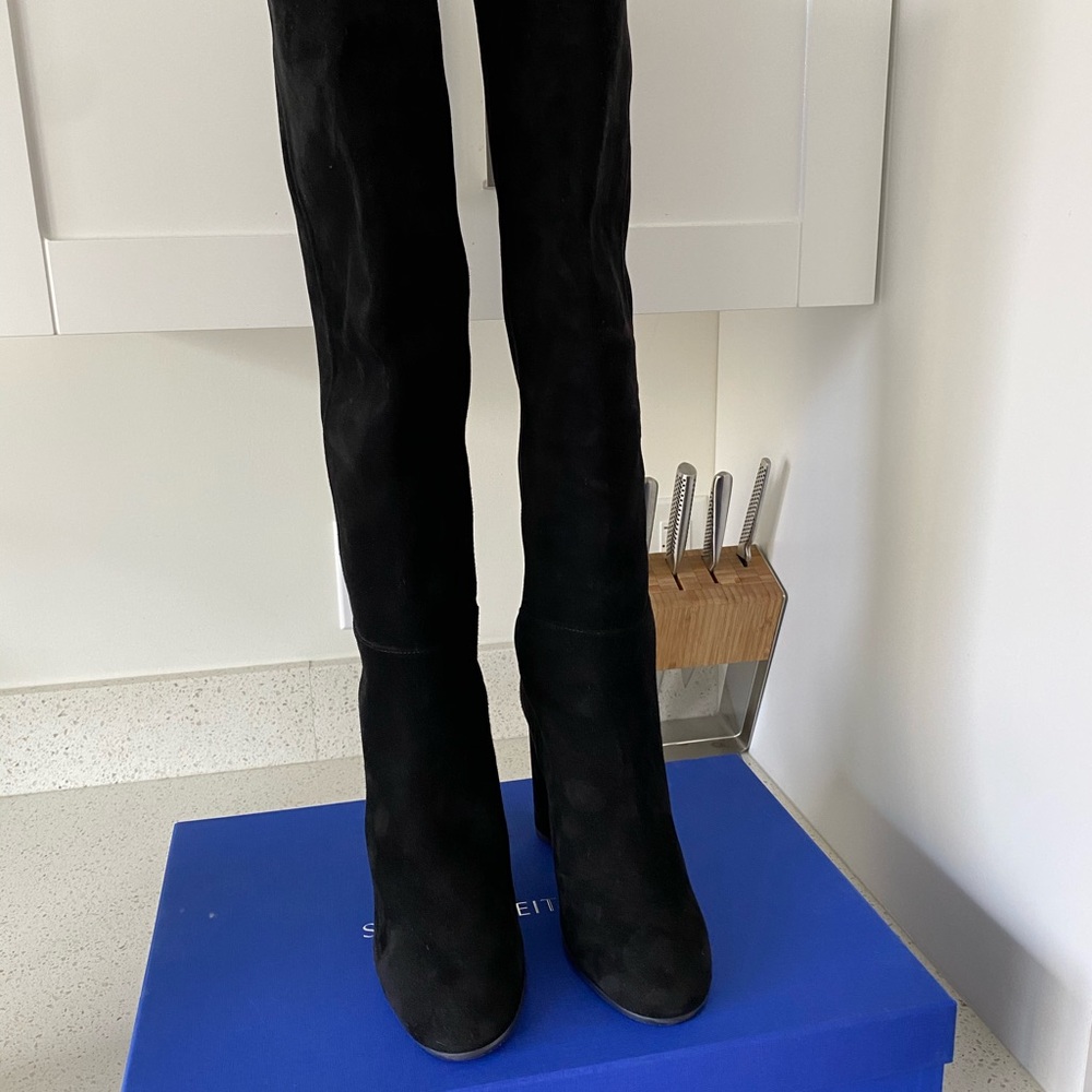 Stuart Weitzman Black Heeled Boots